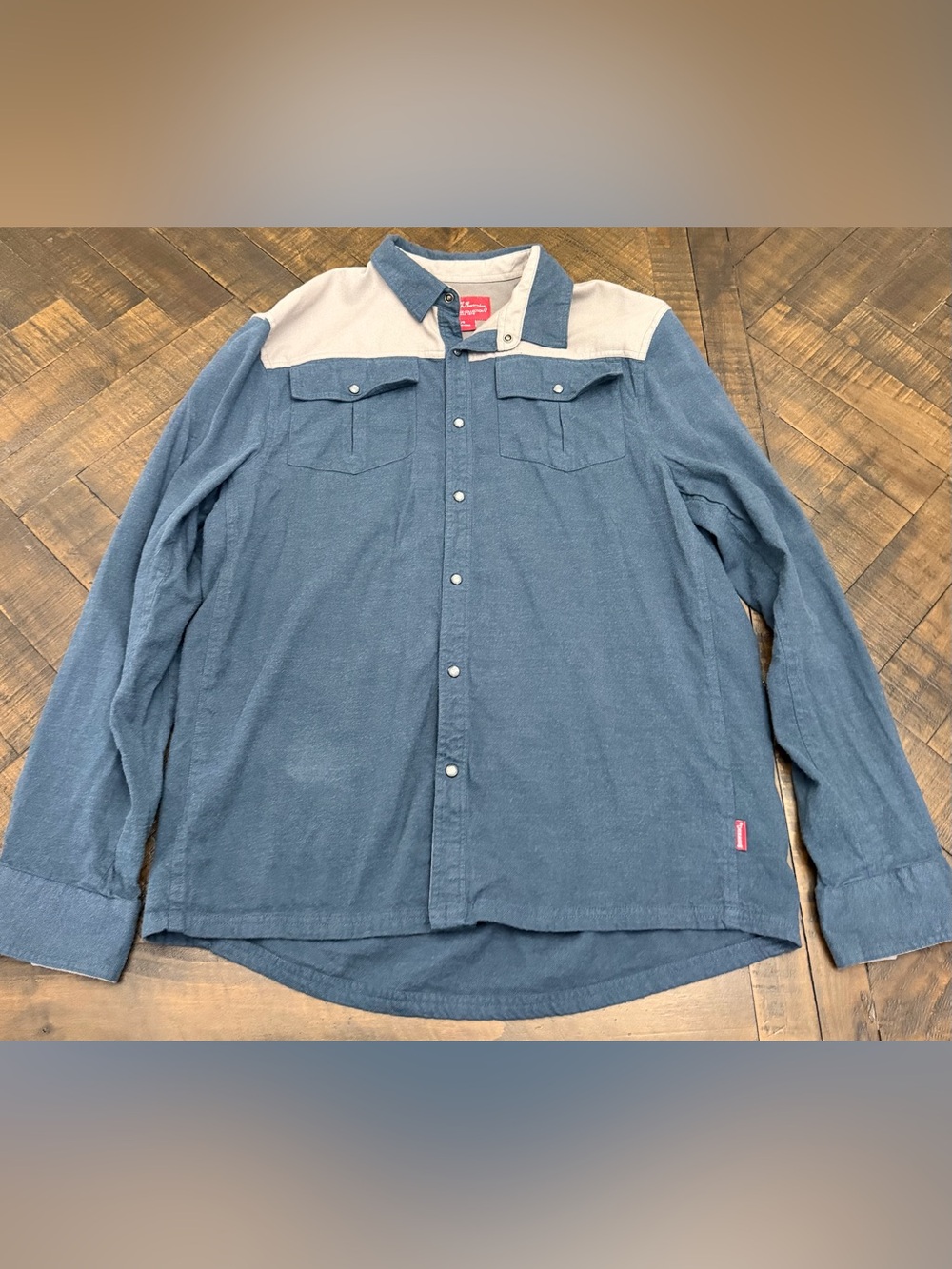 Browning Blue Button-Up Shirt with Cream Yoke